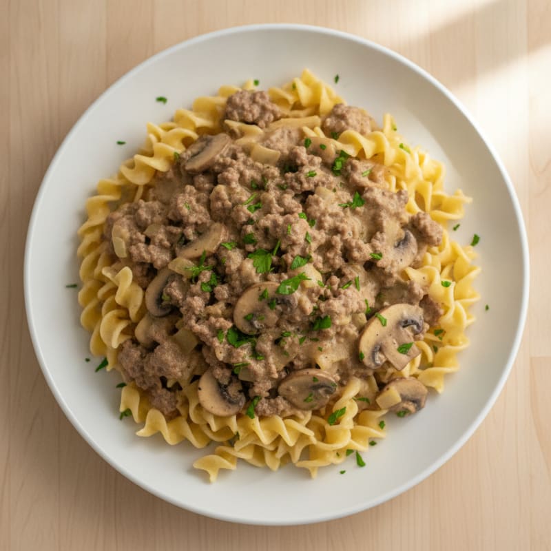 Beef Stroganoff with Egg Noodles