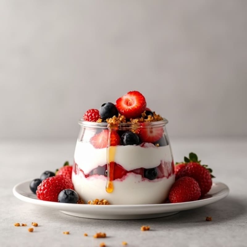 Greek Yogurt Protein Parfait with Mixed Berries