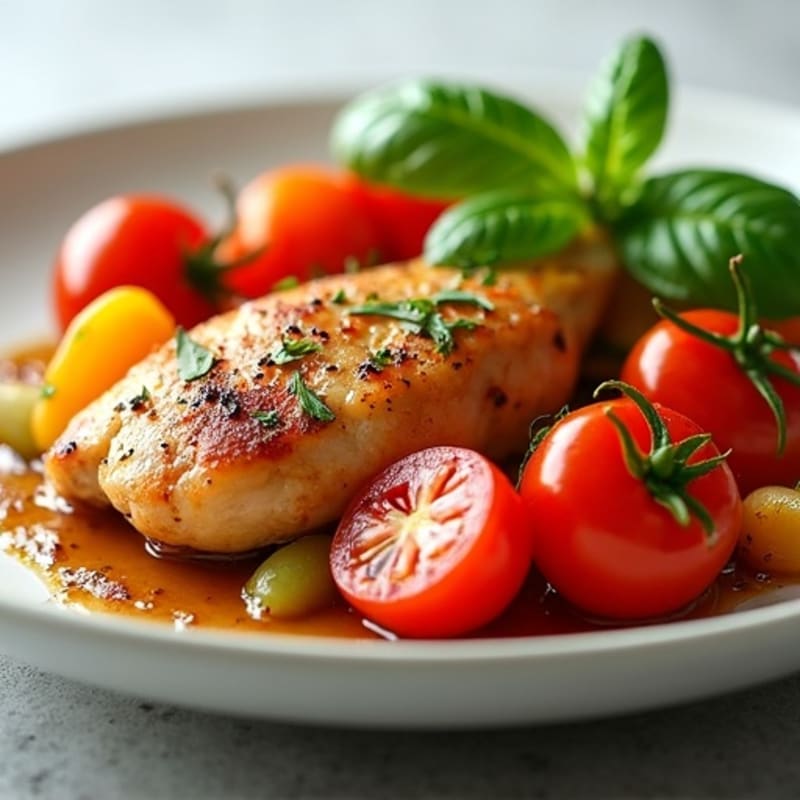 Braised Chicken with Bell Peppers and Tomatoes