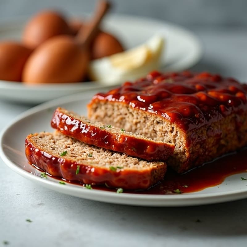 Smoky BBQ Glazed Turkey-Bacon Meatloaf