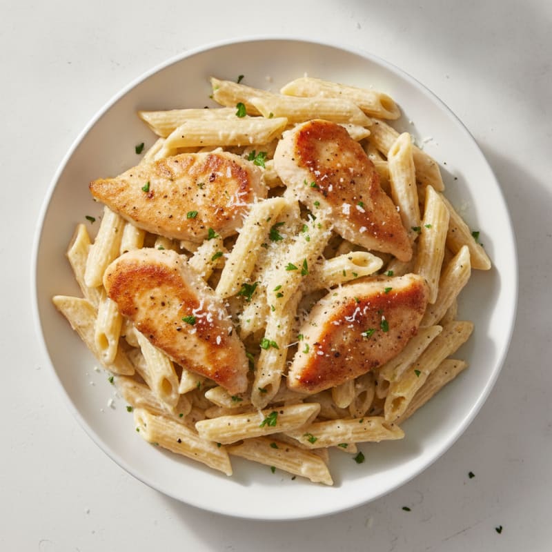 Garlic Parmesan Chicken Alfredo Pasta