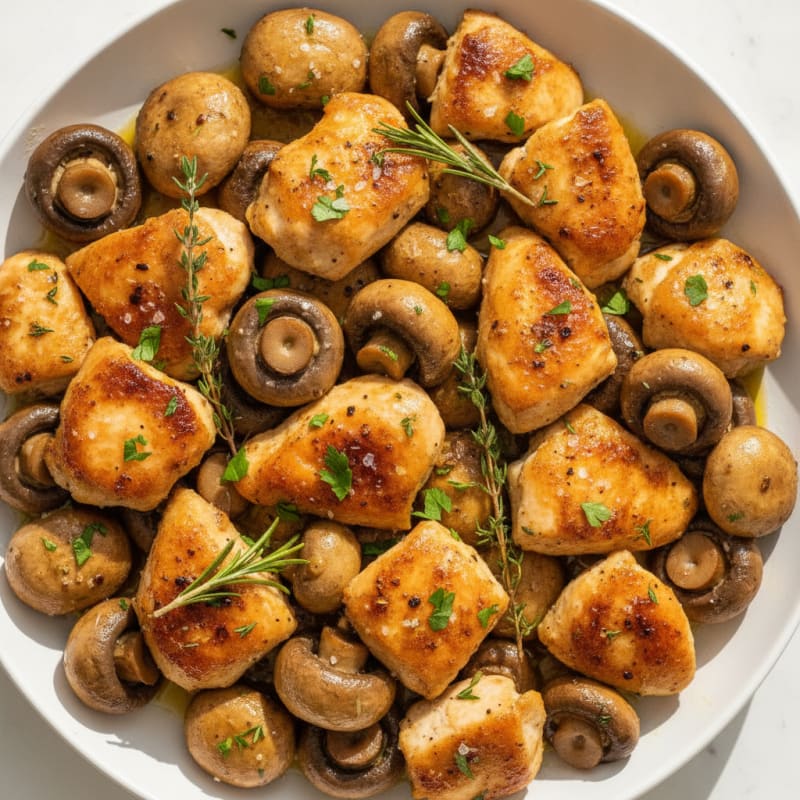 Garlic Butter Roasted Mushrooms with Herbs