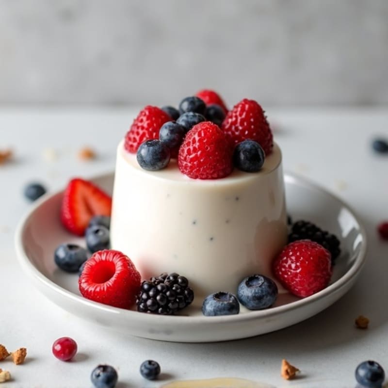 Greek Yogurt Protein Pudding with Mixed Berries