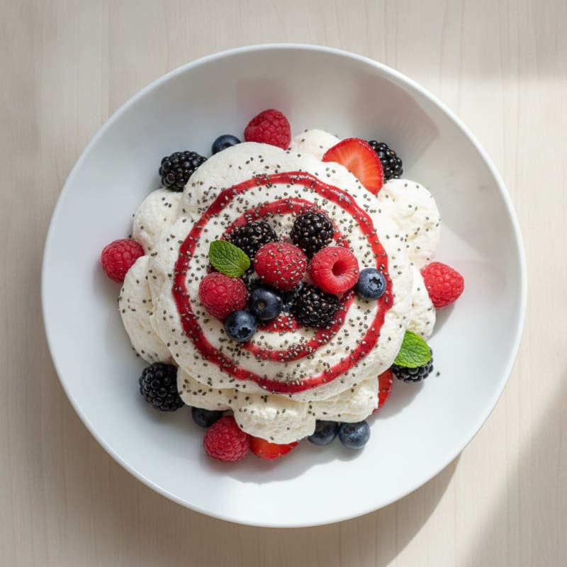 High-Protein Yogurt Mousse with Mixed Berries