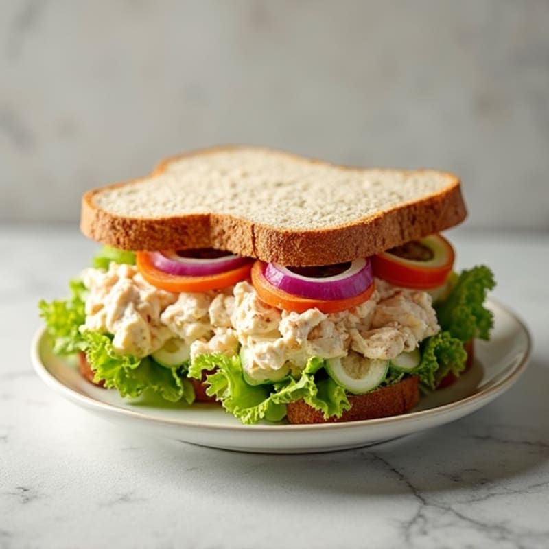 Creamy Chicken Salad Sandwich with Crunchy Veggies