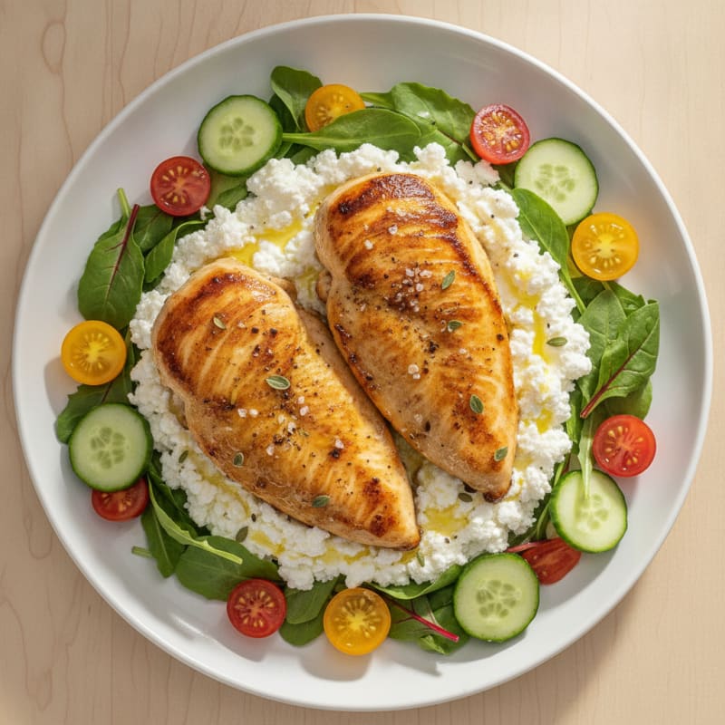Lemon-Herb Chicken with Cottage Cheese