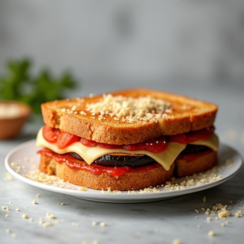 Crispy Baked Eggplant Parmesan Sandwich