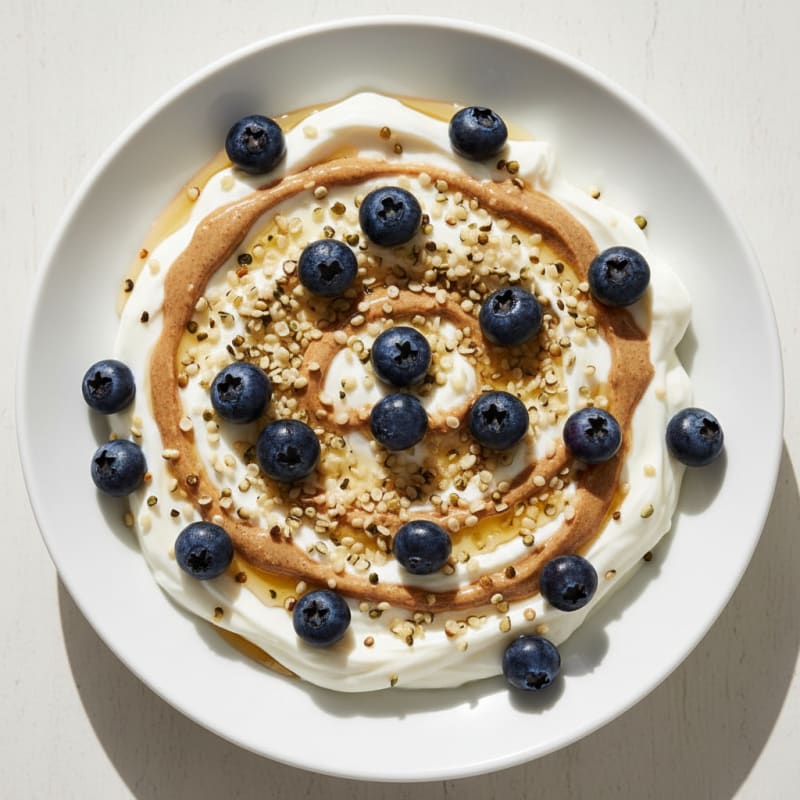 Silky Greek Yogurt Bowl with Hemp Seeds and Almond Butter