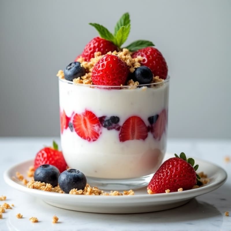 Greek Yogurt Protein Parfait with Mixed Berries