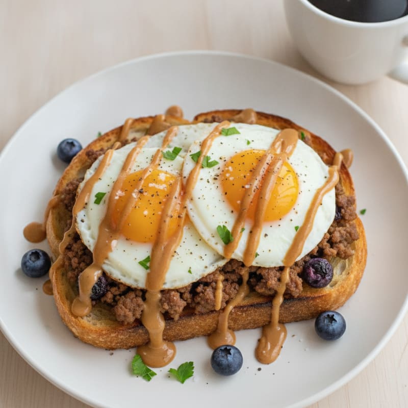Peanut Butter Beef and Egg Sourdough