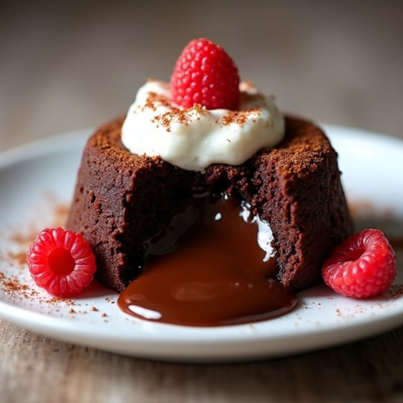 Protein-Rich Dark Chocolate Lava Cake
