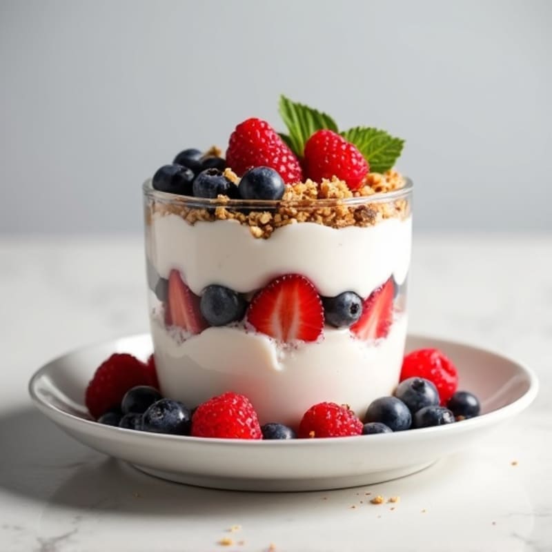 Greek Yogurt Protein Parfait with Mixed Berries