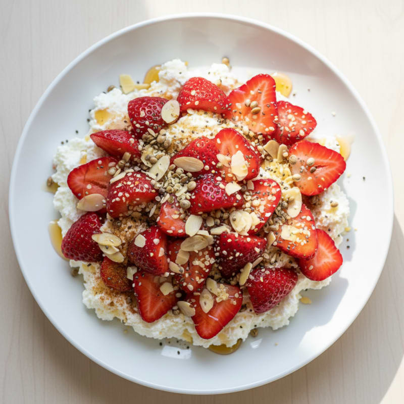 Strawberry Cottage Cheese Delight