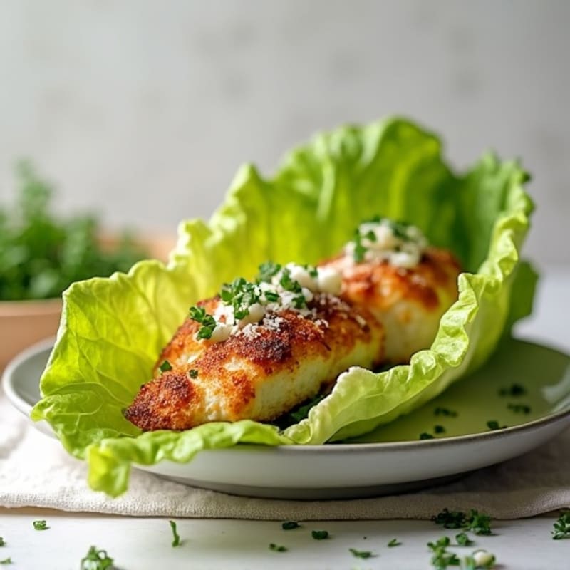 Crispy Chicken Caesar Lettuce Wraps