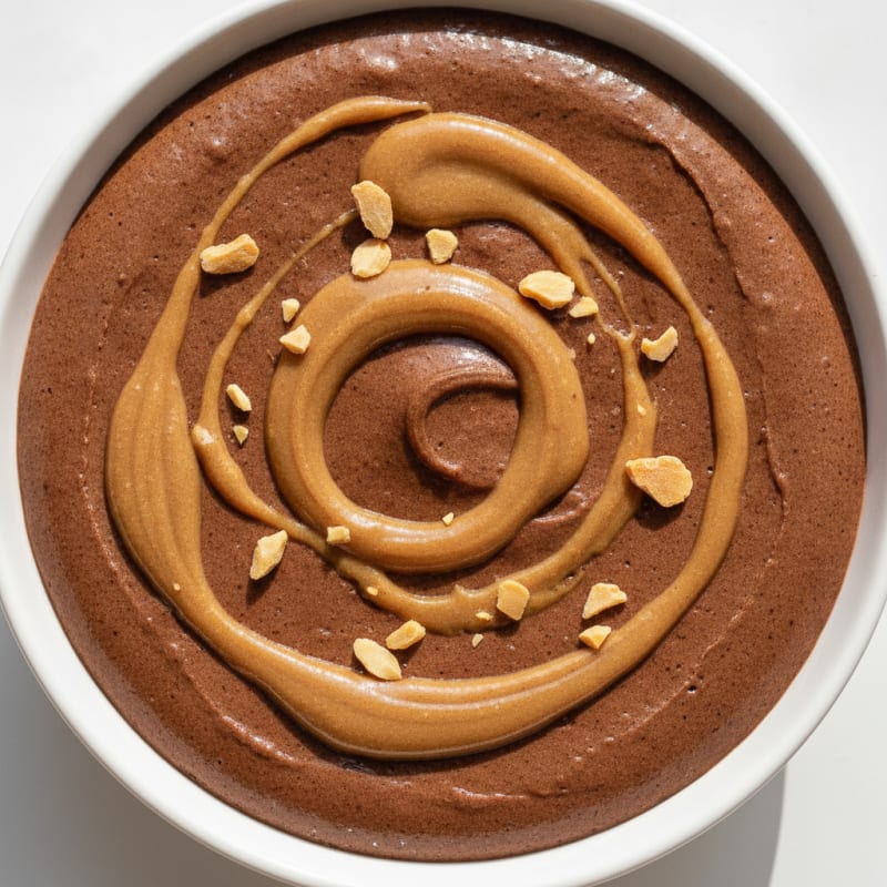 Silky Chocolate Protein Pudding with Almond Butter Swirl