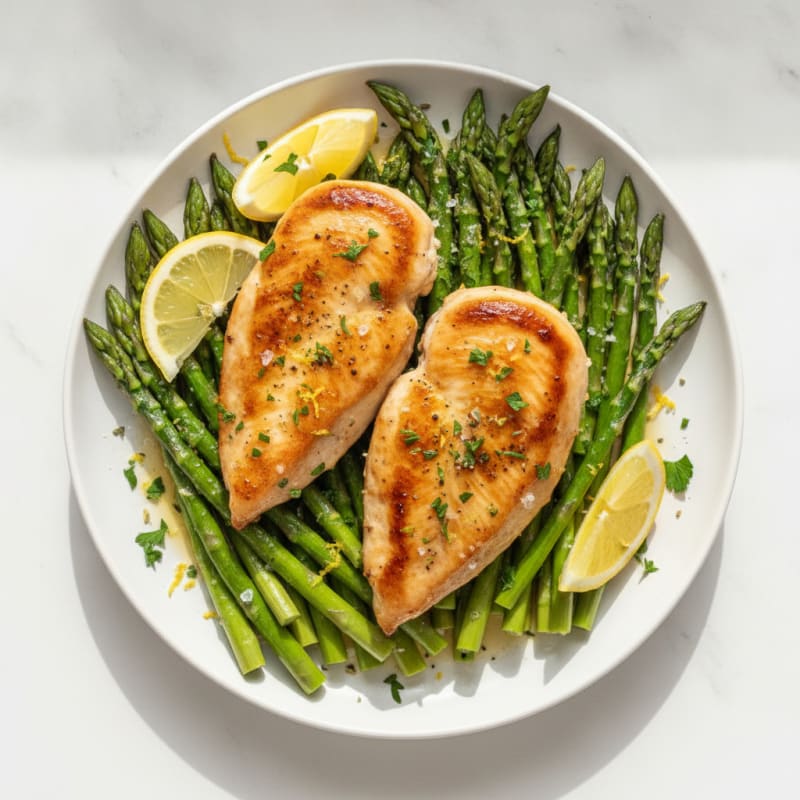 Quick Lemon Herb Chicken with Asparagus