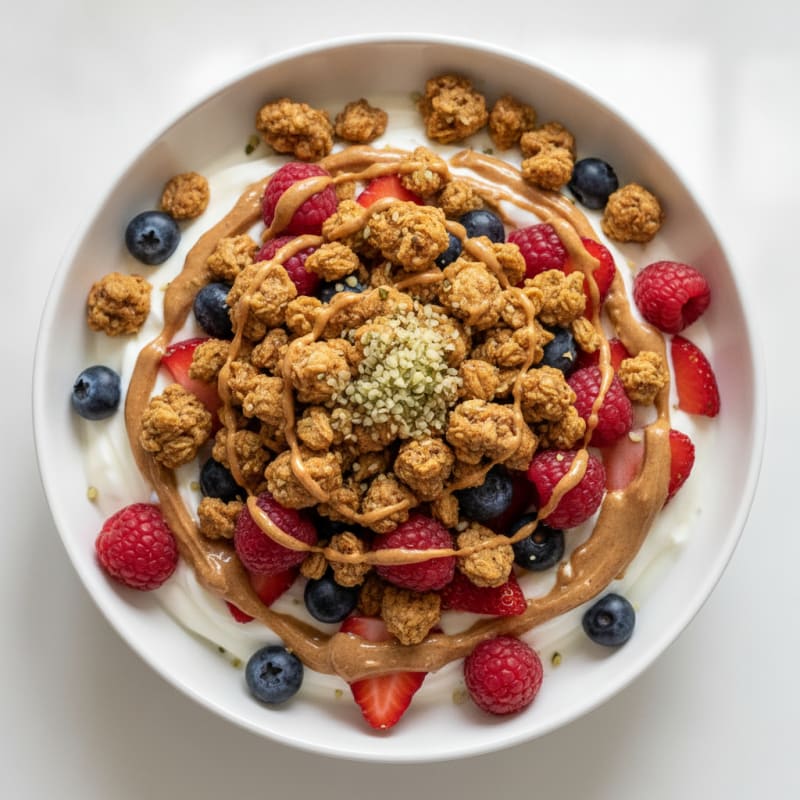 Creamy Greek Yogurt Parfait with Mixed Berries and Protein Granola