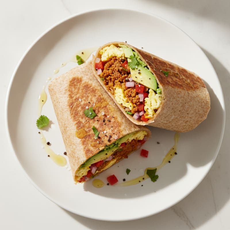 Hearty Chorizo Breakfast Burrito with Avocado