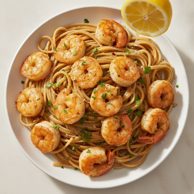 Garlic Butter Shrimp Scampi with Linguine