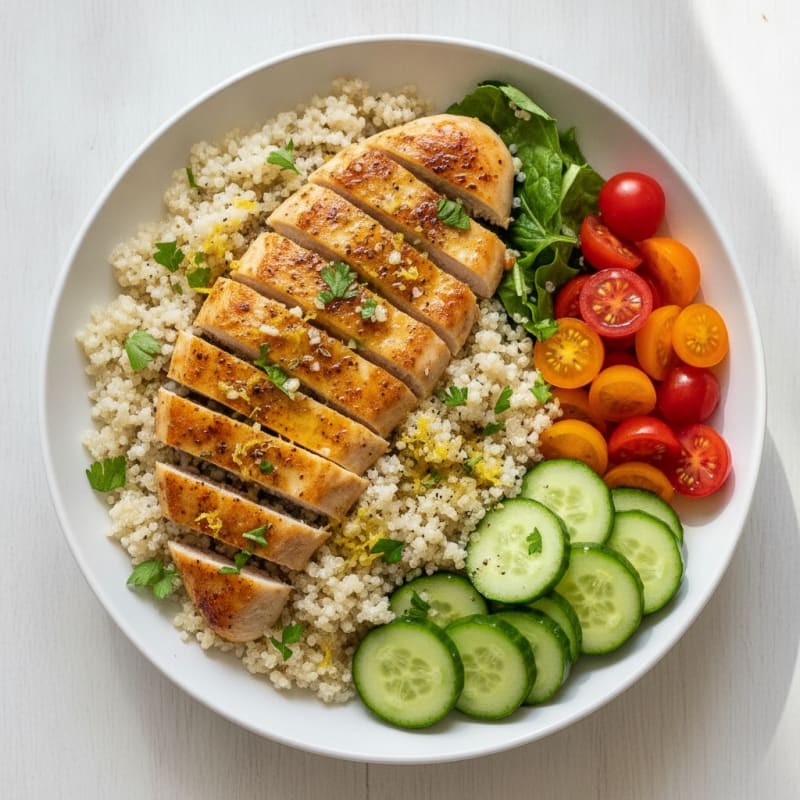 Lemon Herb Chicken and Quinoa Bowl