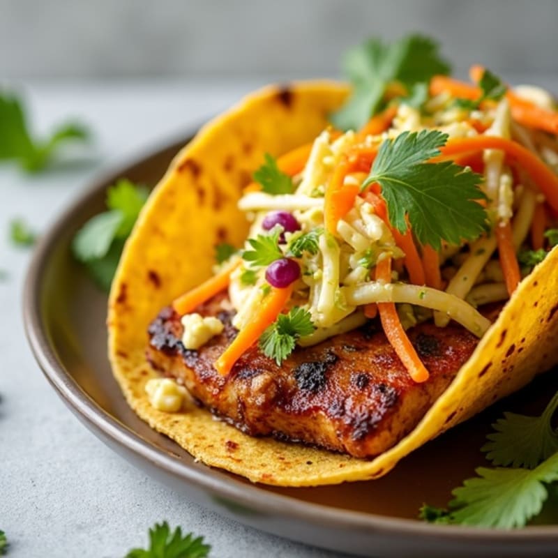 Crispy Citrus-Garlic Slow Cooked Pork Tacos with Fresh Slaw