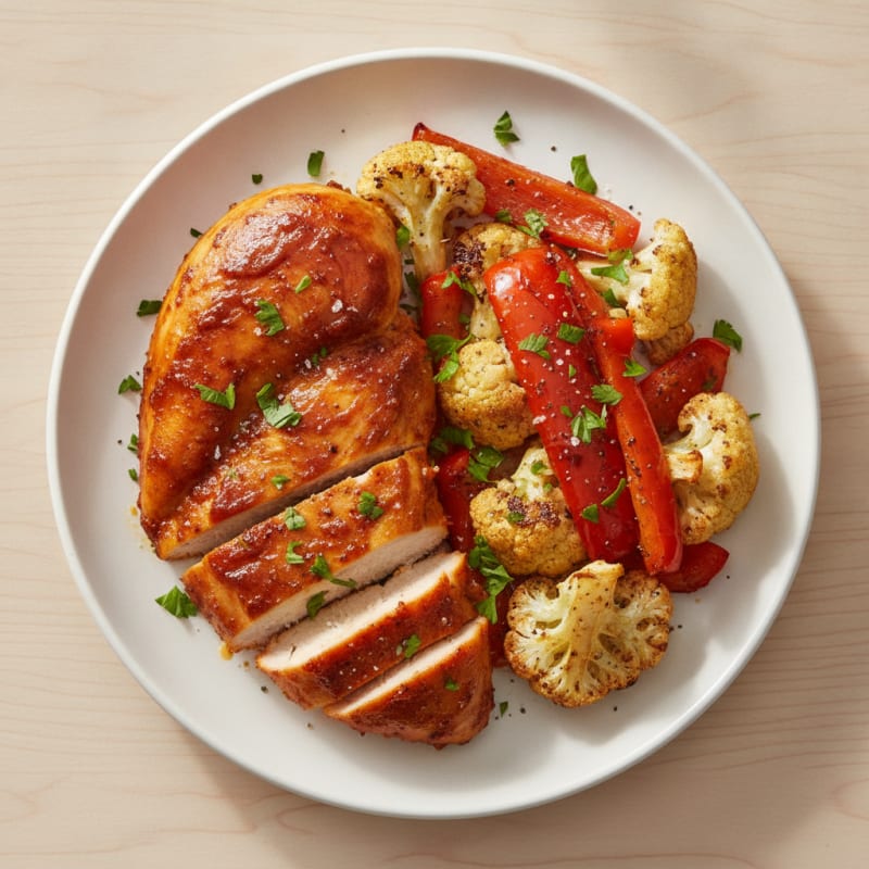 Spicy Harissa Chicken with Roasted Vegetables