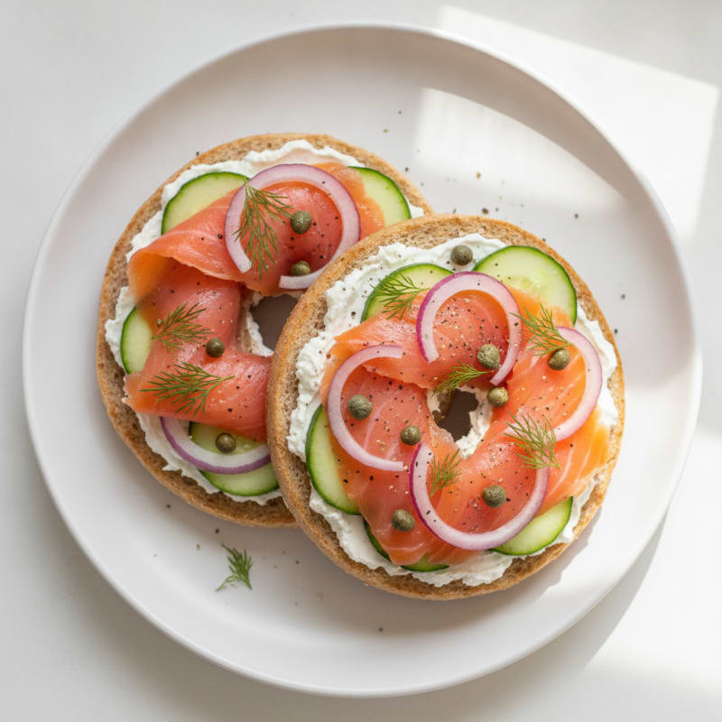High-Protein Smoked Salmon Bagel