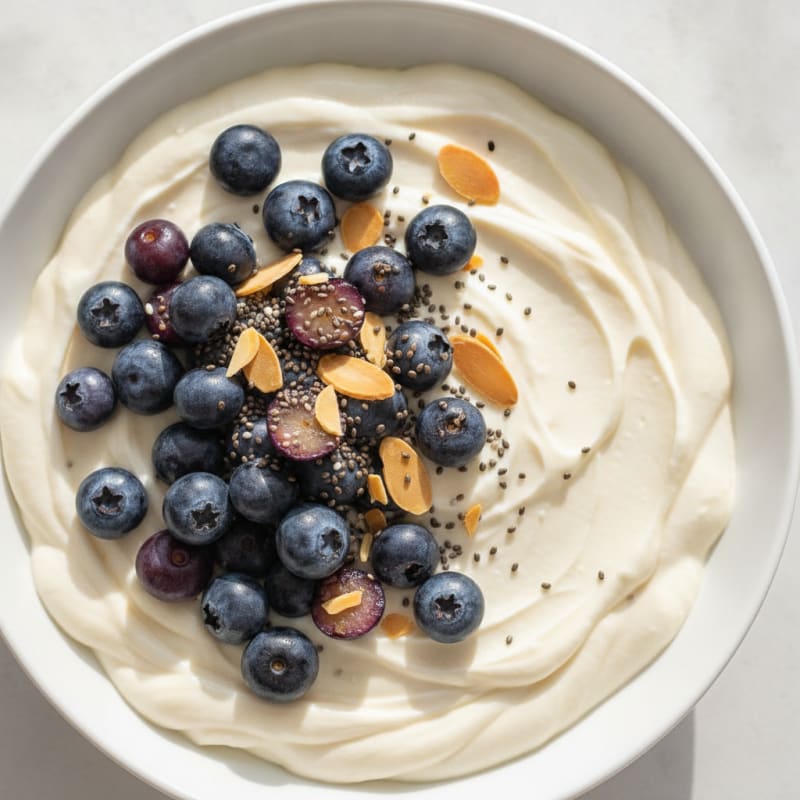 Silky Greek Yogurt Protein Pudding with Berries
