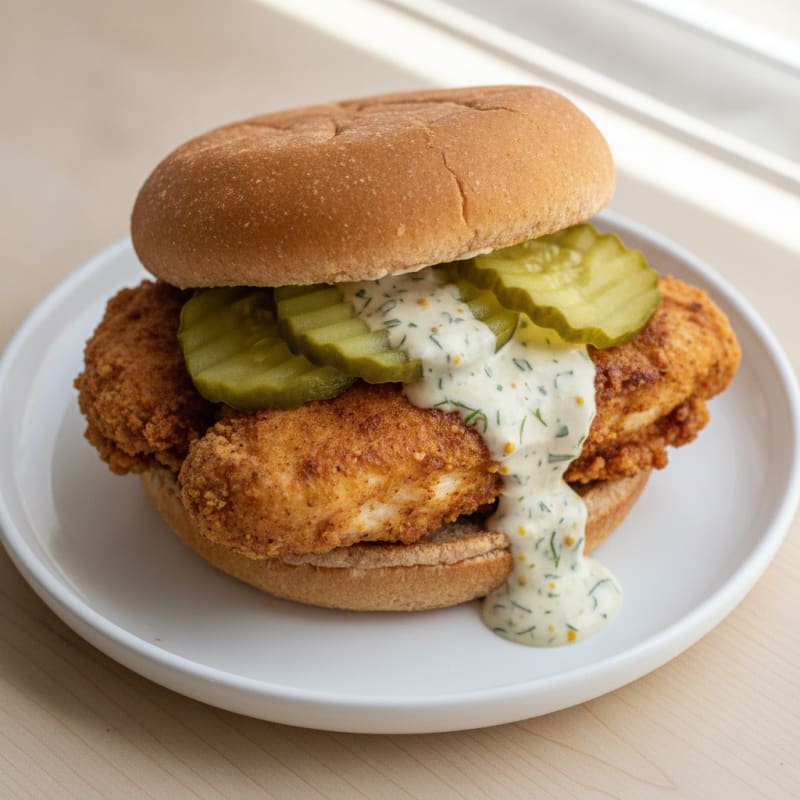 Buttermilk Fried Chicken Sandwich with Pickles
