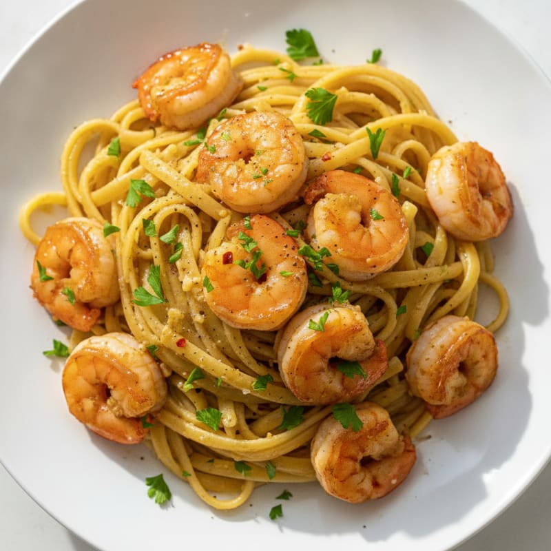 Garlic Butter Shrimp Scampi with Linguine
