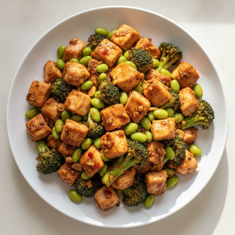 Chicken and Edamame Stir-Fry with Broccoli