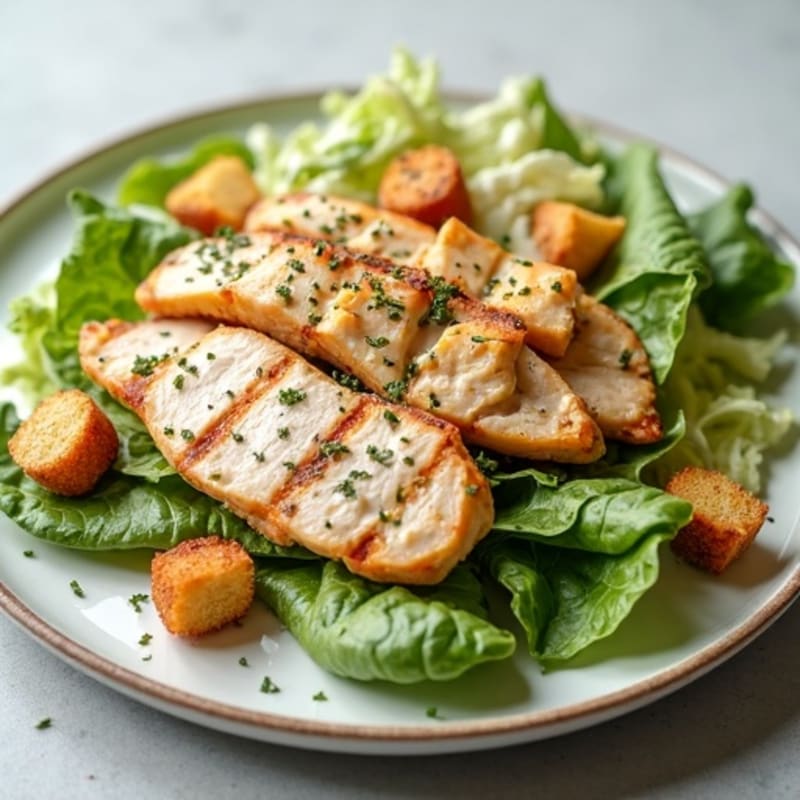 Grilled Chicken Caesar Salad with Creamy Garlic Dressing