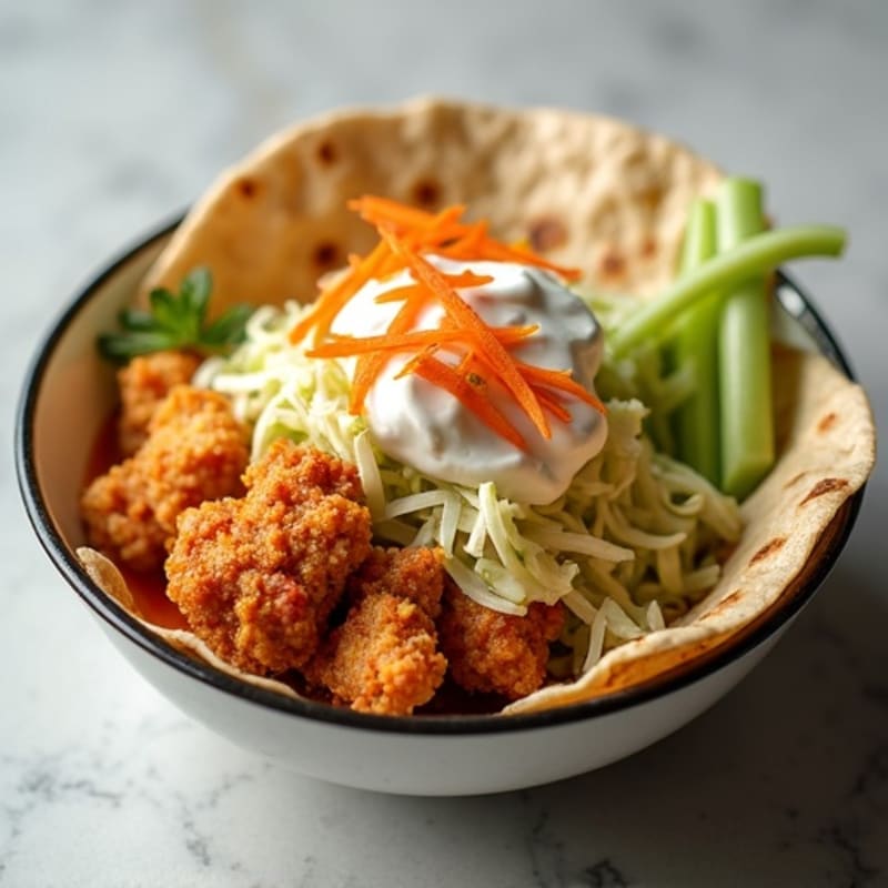 Crispy Buffalo Chicken Wrap with Fresh Crunchy Slaw