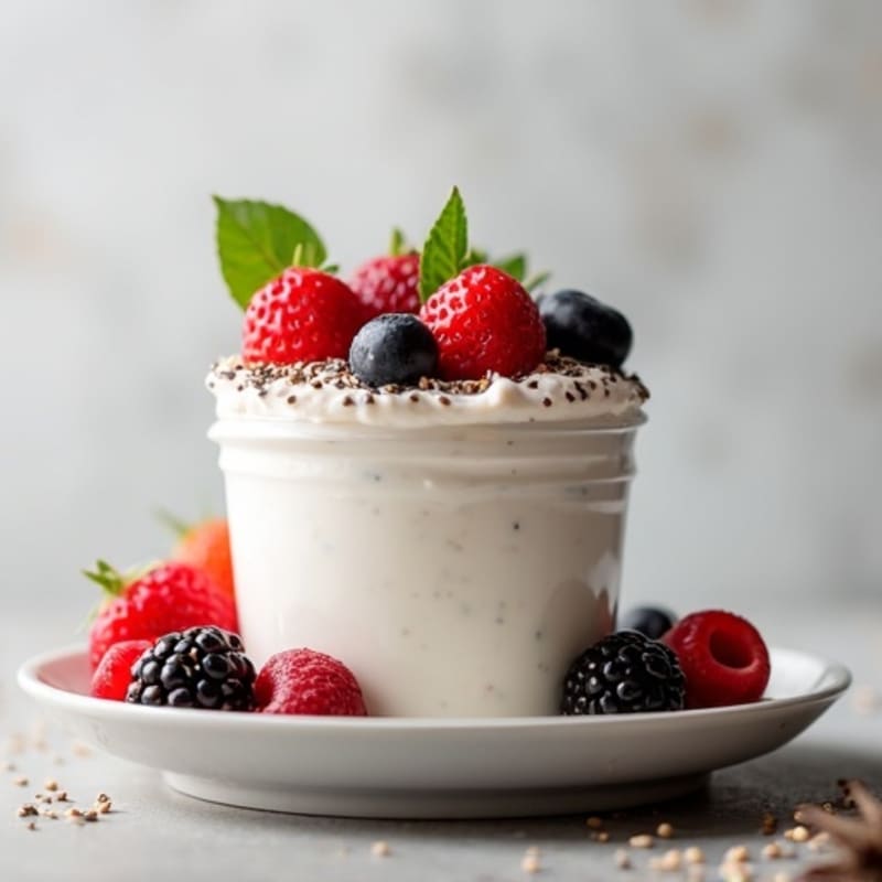 Creamy Greek Yogurt Protein Mousse with Fresh Berries