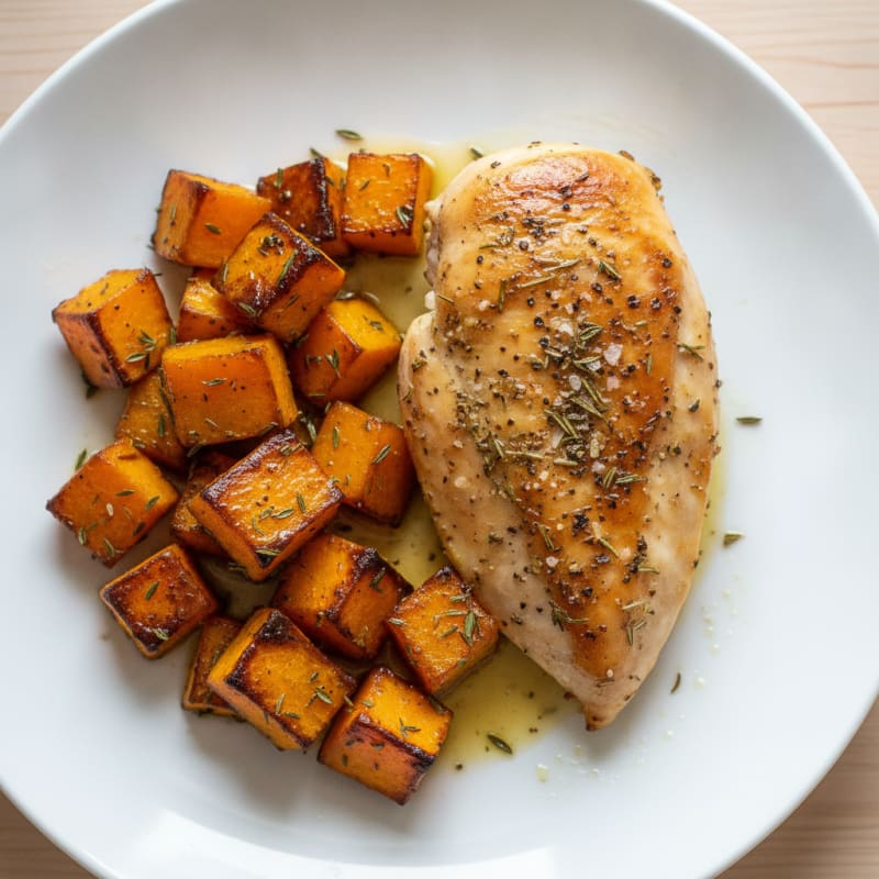 Herb-Roasted Chicken and Butternut Squash