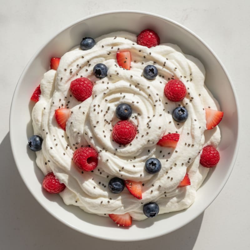 Creamy Greek Yogurt Protein Mousse with Mixed Berries