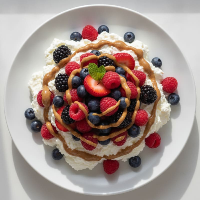 Greek Yogurt Protein Mousse with Mixed Berries