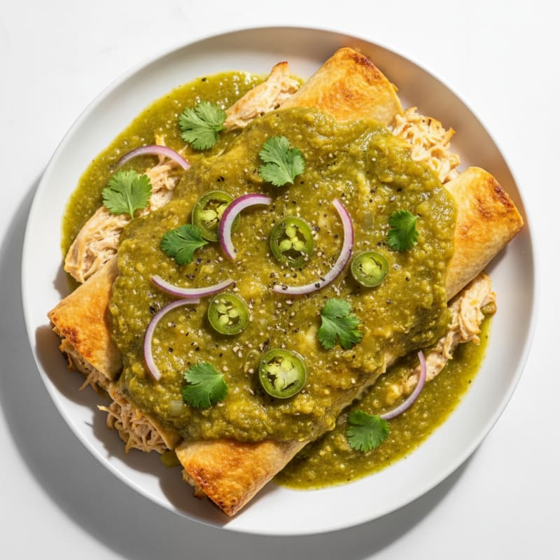 Creamy Chicken Enchiladas with Zesty Sauce