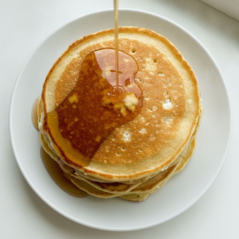 Classic Buttermilk Pancakes with Maple Syrup