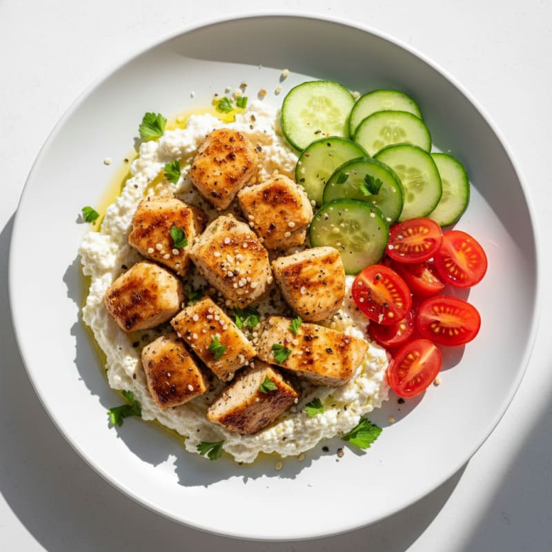 Lemon Herb Chicken Cottage Cheese Bowl