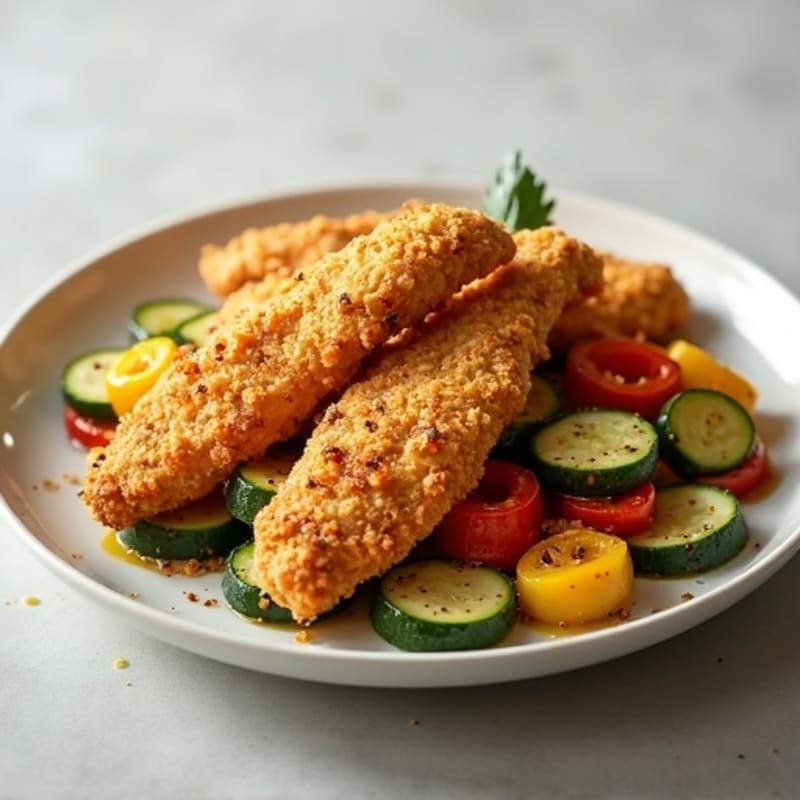 Crispy Baked Chicken Tenders with Roasted Vegetables