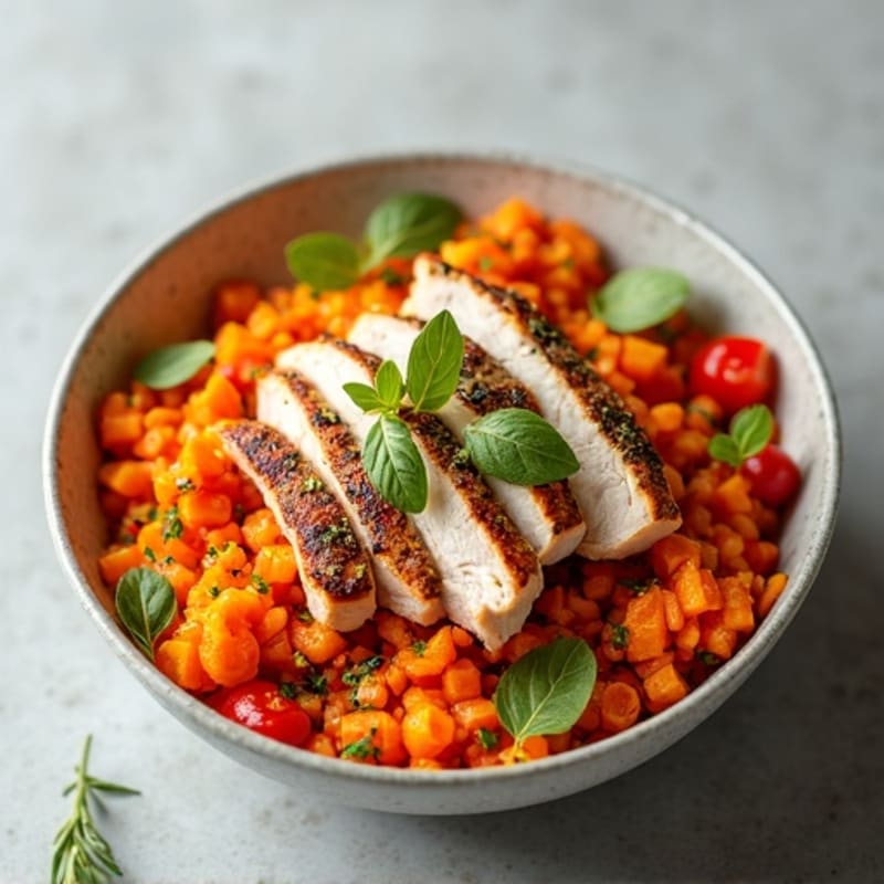 Herb-Roasted Turkey with Sweet Potato Rice Bowl