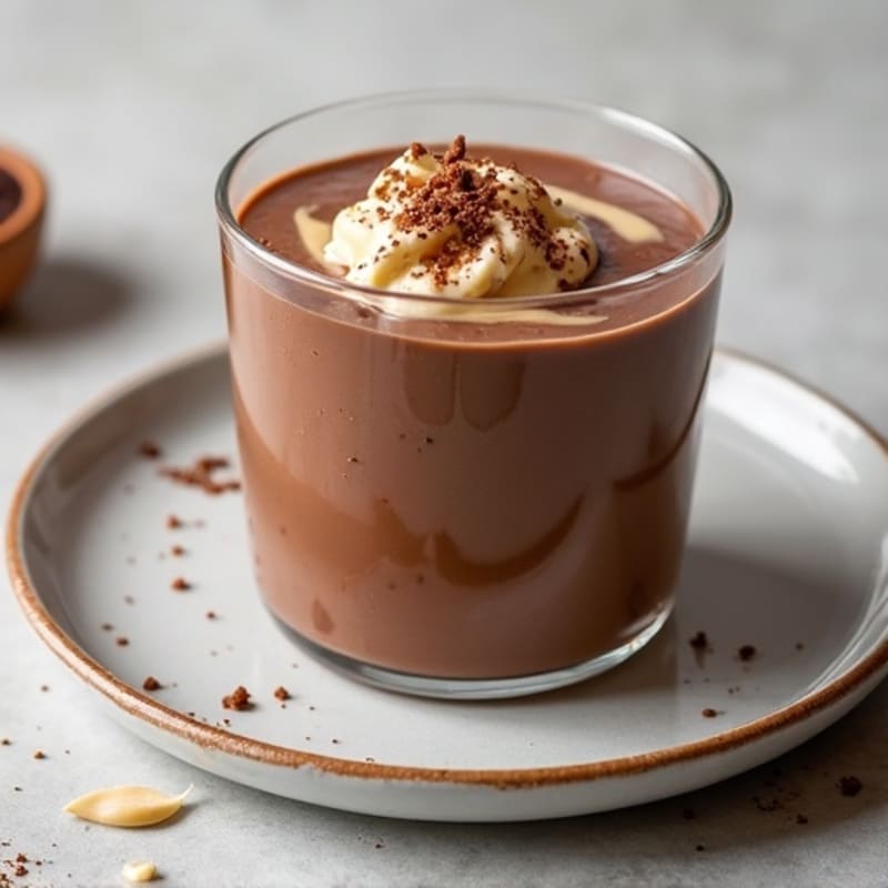Silky Protein Chocolate Pudding with Peanut Butter Swirl