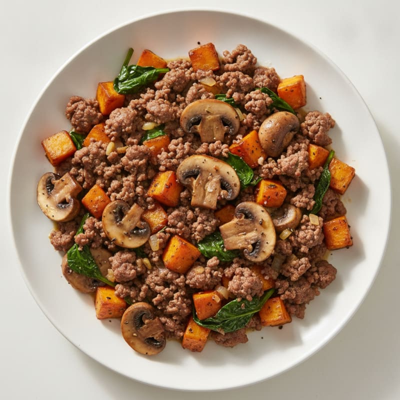 Savory Ground Beef and Mushroom Skillet