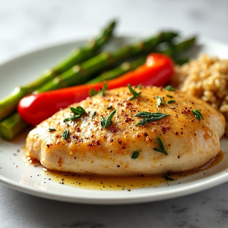 Sheet Pan Lemon Garlic Chicken with Roasted Asparagus and Bell Peppers