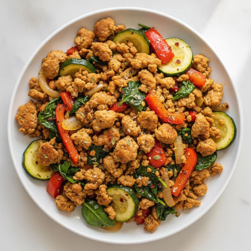 Savory Ground Turkey and Summer Vegetable Skillet