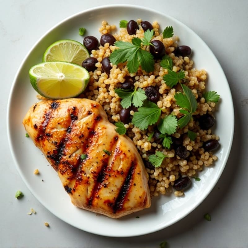 Cilantro-Lime Grilled Chicken with Black Bean Quinoa