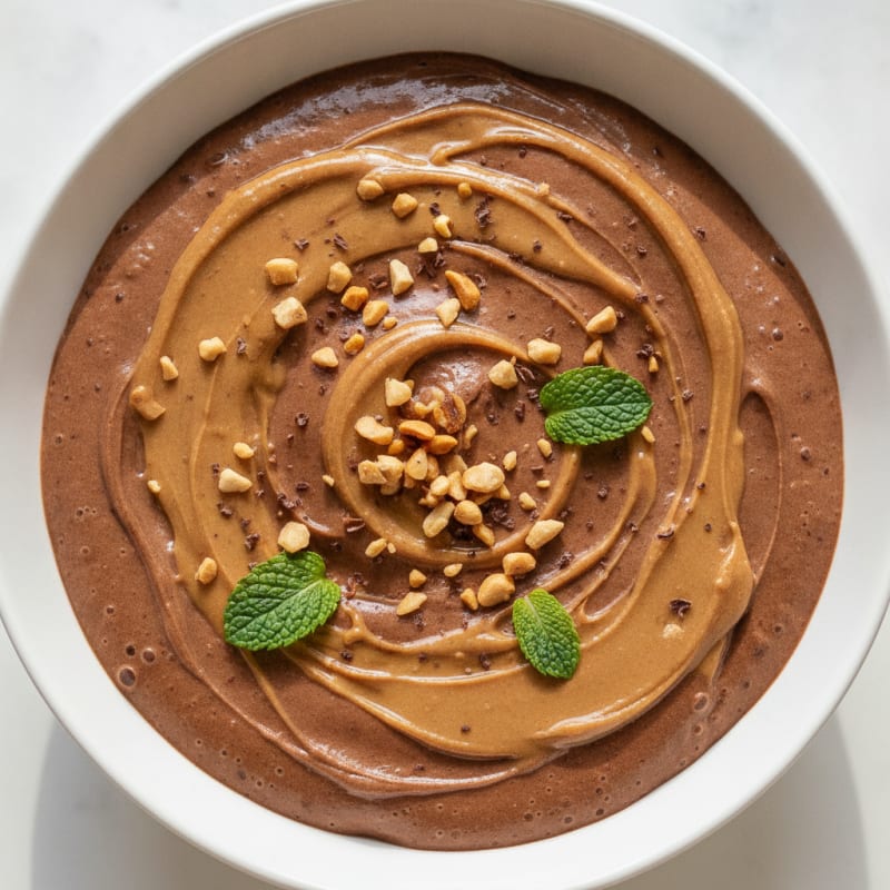 Chocolate Protein Mousse with Silken Tofu and Peanut Butter