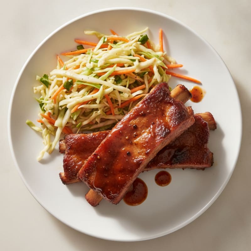 Smoked BBQ Ribs with Tangy Slaw