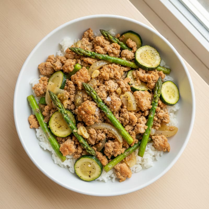 Ground Turkey and Roasted Vegetable Medley